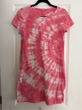 Red Tie-Dye Tee Dress